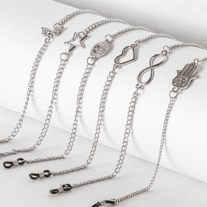 Cadena metálica con dije para lentes de sol y receta